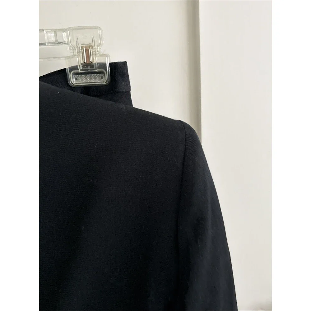 VTG CHRISTIAN DIOR Black Jacket Wool Sculptural Blazer Suit pencil Skirt Sz 8 S